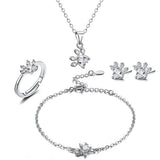 Set de Joyería Huella Mujer (4 Piezas) – Oro Rosa con Corazón de Circonitas