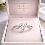 Anillo Corazón con Diseño de Perro en Acero Inoxidable – Elegante y Duradero