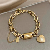 Pulsera Heartened Chunky | Dorado