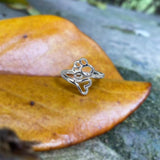 Anillo de corazón con patitas ajustable, de acero inoxidable