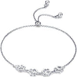 Pulsera de plata de ley con huella de perro – pulsera ajustable