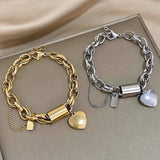 Pulsera Heartened Chunky | Dorado