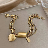 Pulsera Heartened Chunky | Dorado