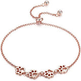 Pulsera de plata de ley con huella de perro – pulsera ajustable