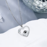 Collar con forma de pata y circonita, hecho con todo el corazón - Compañeros fieles