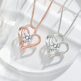 Collar con dos corazones y circonitas – collar ajustable para mujer