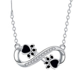 Collar con forma de pata «Amor infinito» con circonitas