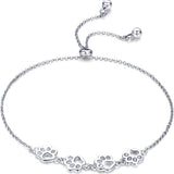 Pulsera de plata de ley con huella de perro – pulsera ajustable