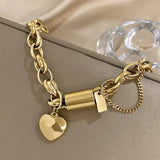 Pulsera Heartened Chunky | Dorado