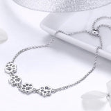 Pulsera de plata de ley con huella de perro – pulsera ajustable