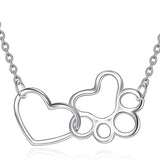 Collar Huella Corazón en Plata de Ley – Cristal Brillante