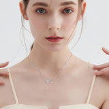 Collar Huella Corazón en Plata de Ley – Cristal Brillante