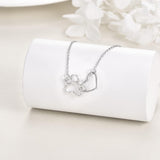 Collar Huella Corazón en Plata de Ley – Cristal Brillante