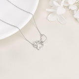 Collar Huella Corazón en Plata de Ley – Cristal Brillante