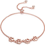 Pulsera de plata de ley con huella de perro – pulsera ajustable