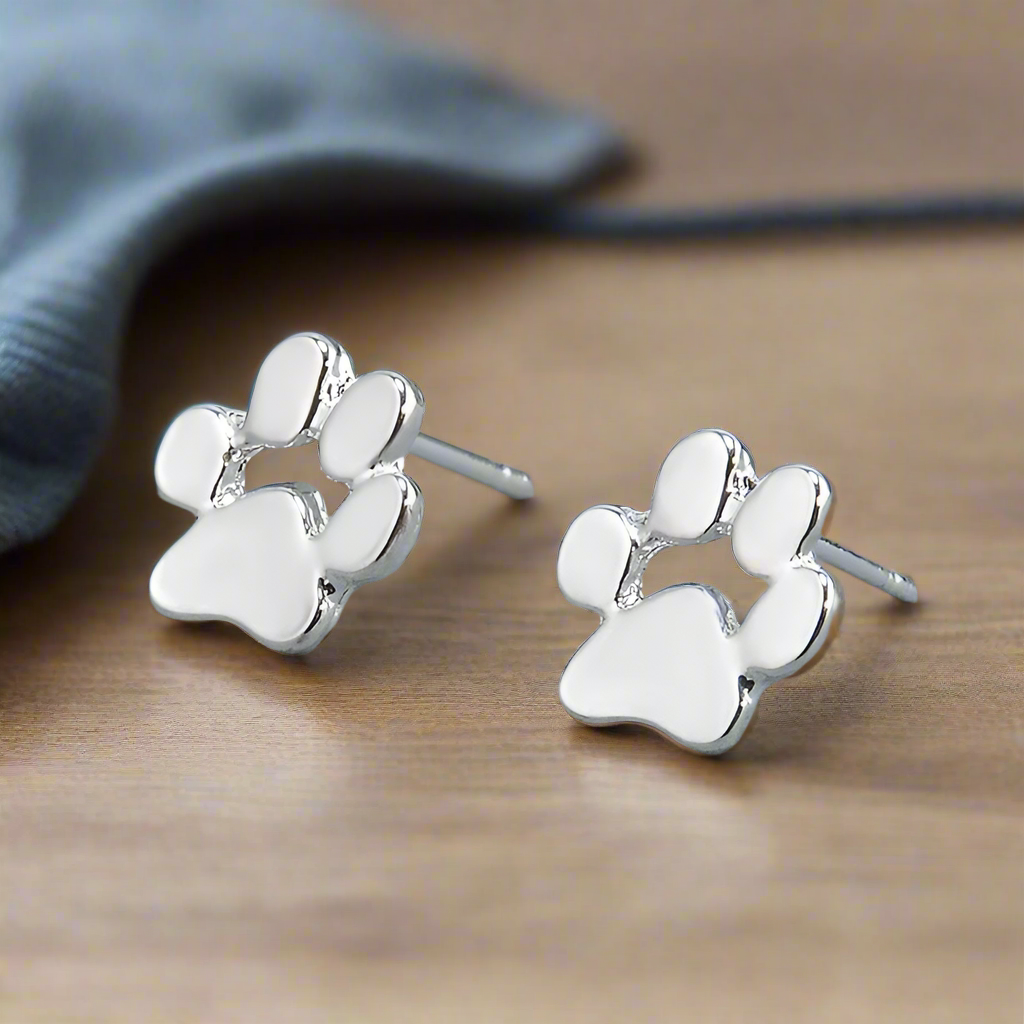 Pendientes de acero inoxidable con forma de patita, hipoalergénicos