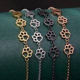 Pulsera de plata de ley con huella de perro – pulsera ajustable