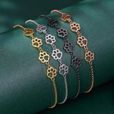 Pulsera de plata de ley con huella de perro – pulsera ajustable
