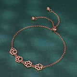Pulsera de plata de ley con huella de perro – pulsera ajustable