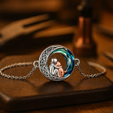 Pulsera de la suerte ajustable de plata de ley con motivo de perro