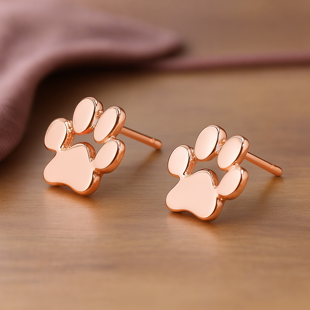 Pendientes de acero inoxidable con forma de patita, hipoalergénicos