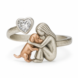Anillo de la Suerte Ajustable en Plata – Circonita Blanca Premium