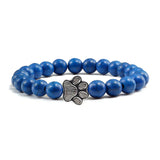 Pulsera de Piedra Natural con Huella – Elástica y Unisex