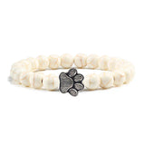 Pulsera de Piedra Natural con Huella – Elástica y Unisex