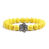 Pulsera de Piedra Natural con Huella – Elástica y Unisex
