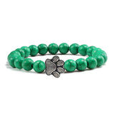 Pulsera de Piedra Natural con Huella – Elástica y Unisex