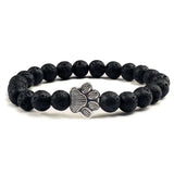 Pulsera de Piedra Natural con Huella – Elástica y Unisex