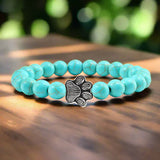 Pulsera de Piedra Natural con Huella – Elástica y Unisex
