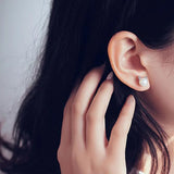 Pendientes de plata de ley con perlas en forma de gato