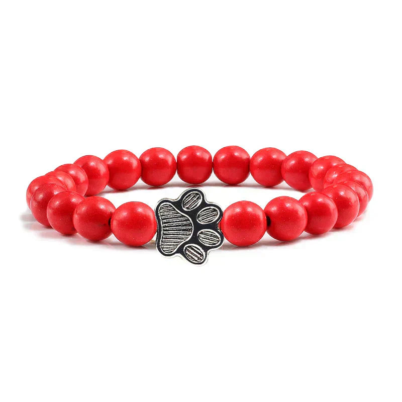 Pulsera de Piedra Natural con Huella – Elástica y Unisex