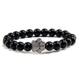 Pulsera de Piedra Natural con Huella – Elástica y Unisex