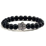 Pulsera de Piedra Natural con Huella – Elástica y Unisex