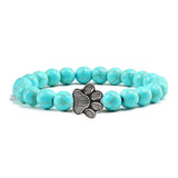 Pulsera de Piedra Natural con Huella – Elástica y Unisex