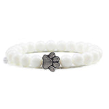 Pulsera de Piedra Natural con Huella – Elástica y Unisex