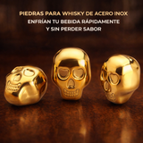 Piedras de Whisky Calavera Dorada Premium (Set de 8)