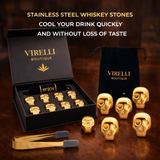 Piedras de Whisky Calavera Dorada Premium (Set de 8)