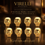 Piedras de Whisky Calavera Dorada Premium (Set de 8)