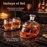 Botella de whisky - Edición Set Rugby con Vasos