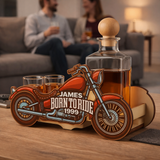 Botella de whisky - Edición Set de Moto con Vasos