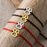 Pulsera ajustable con cordón negro y rojo