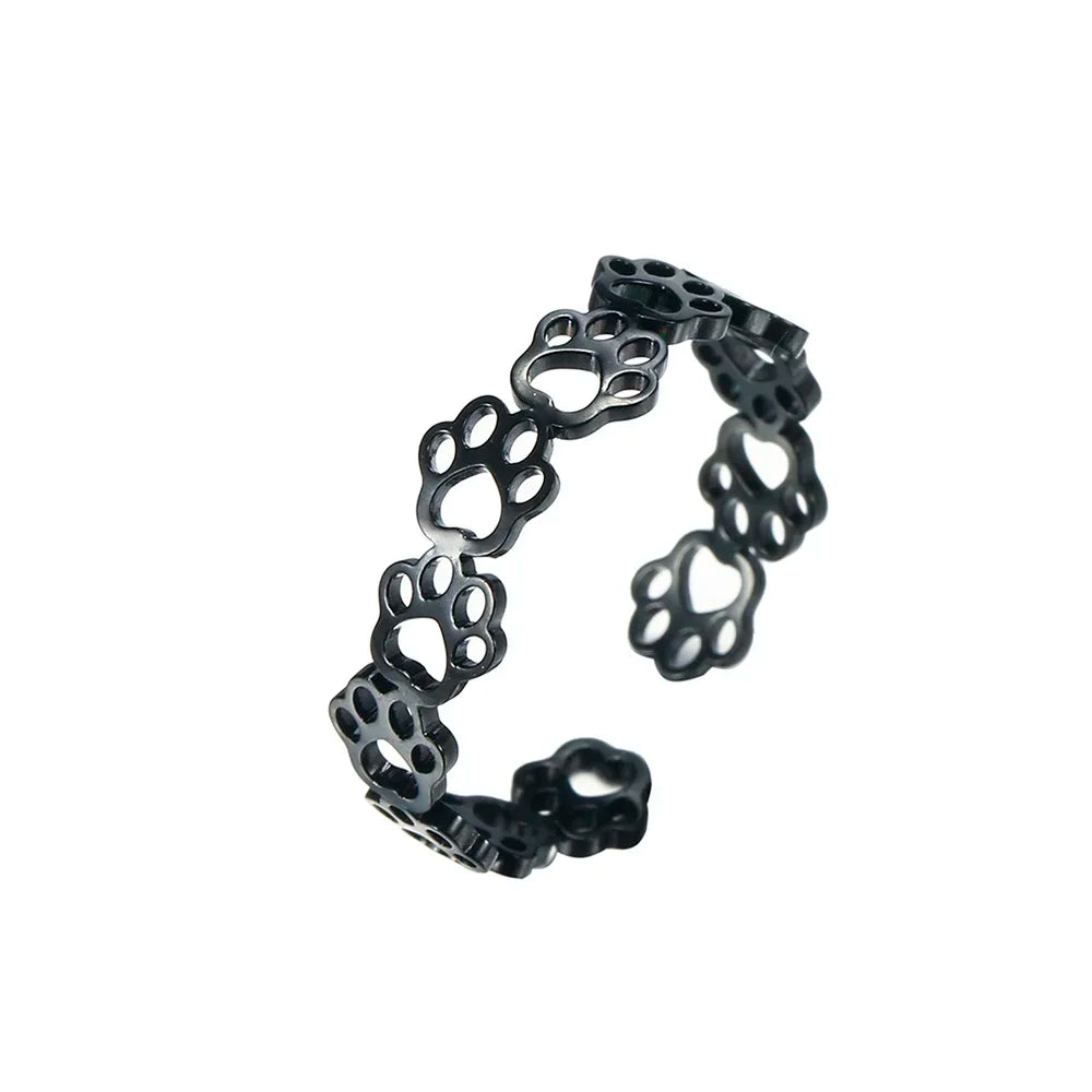 Anillo Ajustable de Huella en Acero Inoxidable – Elegante y Duradero
