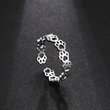 Anillo Ajustable de Huella en Acero Inoxidable – Elegante y Duradero