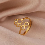 Anillo Infinity Paw ajustable de acero inoxidable: un anillo de pareja simbólico para mujer