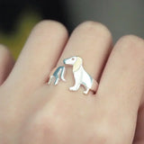 Anillo Ajustable Teckel en Plata – Diseño Elegante Hecho a Mano