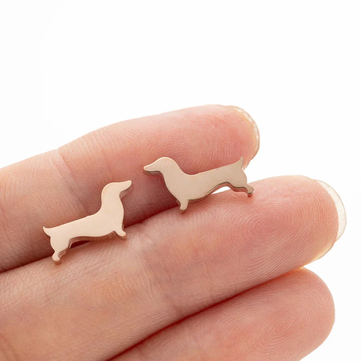 Pendientes de dachshund: pendientes minimalistas con motivos de perros, fabricados en metal