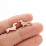 Pendientes de dachshund: pendientes minimalistas con motivos de perros, fabricados en metal